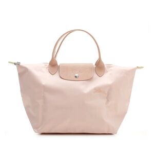 Longchamp Le Pliage Logo Embroidered Tote Bag Light Pink